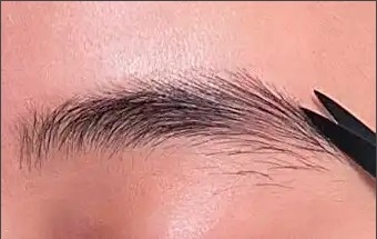 cut eyebrows with scissors