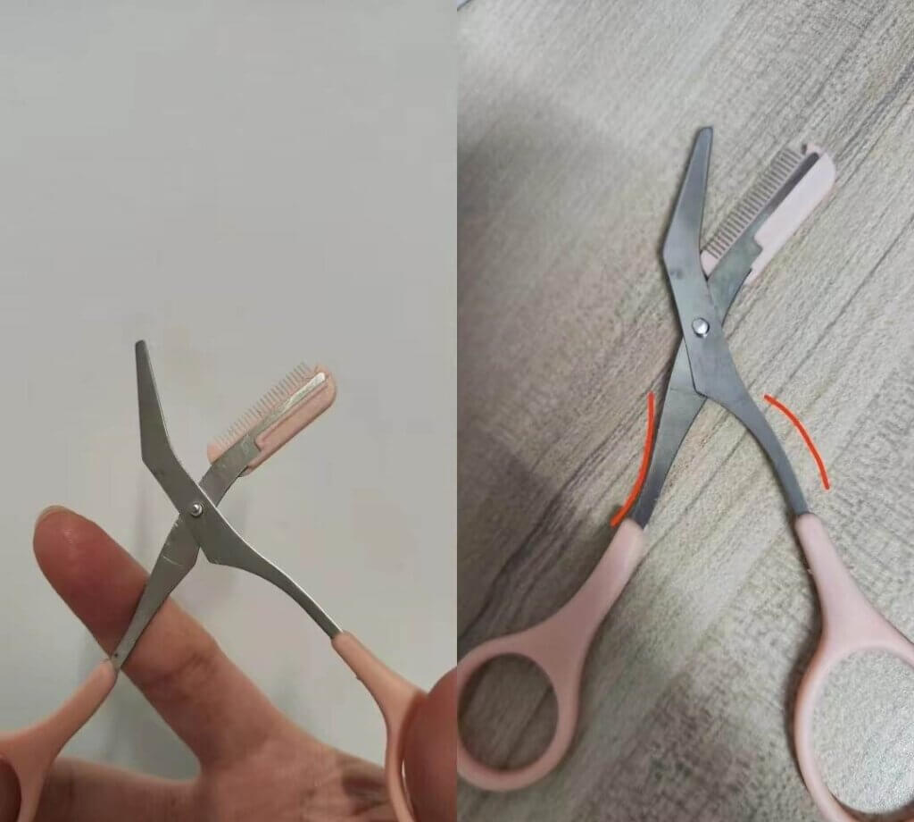 How to use eyebrow scissors with comb