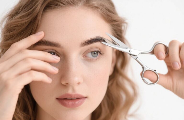 How do you trim eyebrows with scissors